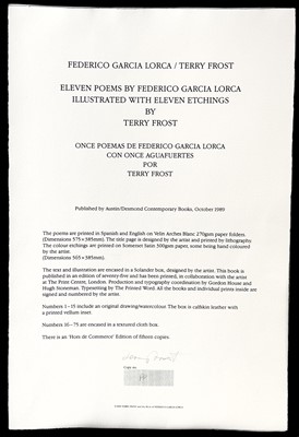 Lot 107 - Sir Terry FROST (1915-2003) Eleven Poems by...