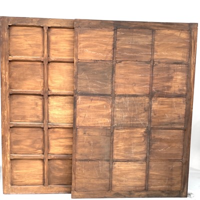 Lot 3134 - Two oak framed panels, 162cm x 110.5cm.