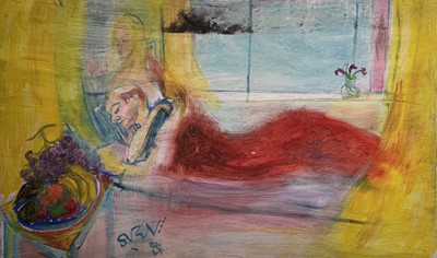 Lot 127 - Sven BERLIN (1911-1999) Sleeping Man Oil on...