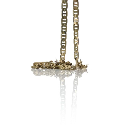 Lot 233 - An Italian 14ct fancy curb link necklace,...