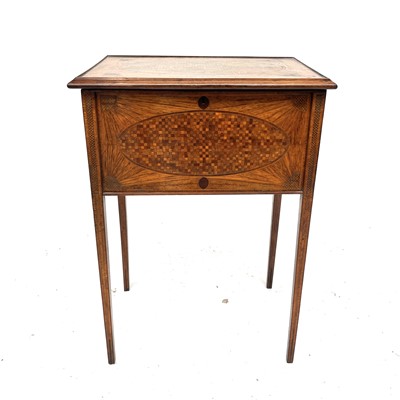 Lot 3108 - A Victorian walnut and mahogany parquetry...