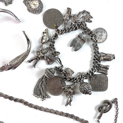 Lot 263 - A collection of silver and white metal...