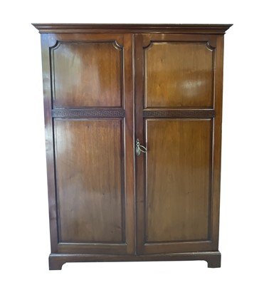 Lot 3137 - A 1920s mahogany two-door wardrobe with fitted...