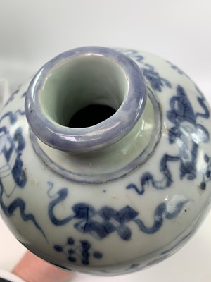 Lot 12 - A Chinese blue and white meiping, Ming Dynasty,...