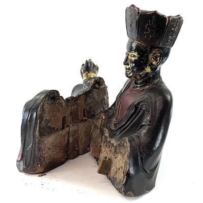 Lot 26 - A Vietnamese carved, lacquered and painted...