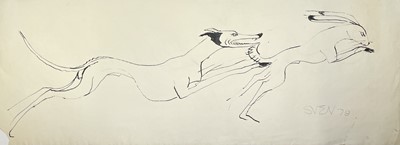 Lot 45 - Sven BERLIN (1911-1999) Untitled (Dog chasing...