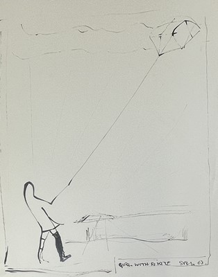 Lot 152 - Sven BERLIN (1911-1999) Girl with a Kite Ink...
