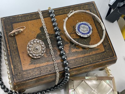 Lot 244 - A Regency penwork work box and mother of pearl...