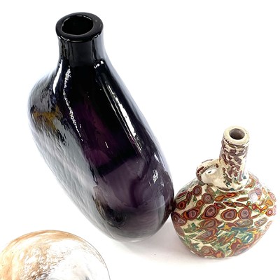 Lot 827 - An art glass vase, the amethyst ground with...