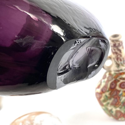 Lot 827 - An art glass vase, the amethyst ground with...