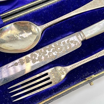Lot 180 - An Edwardian silver cased christening knife...