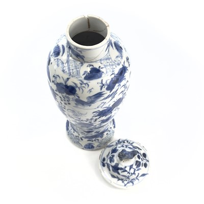 Lot 162 - A Chinese blue and white porcelain vase and...