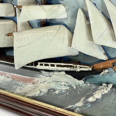 Lot 16 - A late Victorian diorama of a three masted...