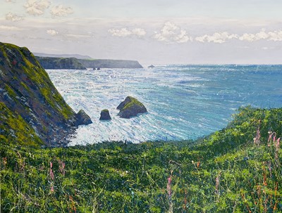 Lot 383 - Seb WEST (1968) Godrevy from Basset's Cove...