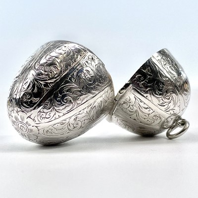 Lot 214 - An unusual Victorian silver egg shaped...