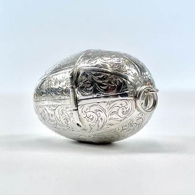 Lot 214 - An unusual Victorian silver egg shaped...