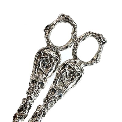 Lot 100 - A Victorian silver pair of grape scissors by...