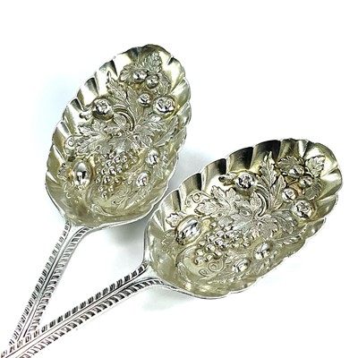 Lot 170 - A Victorian silver pair of berry serving...