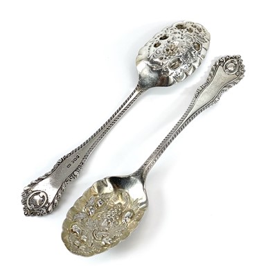 Lot 170 - A Victorian silver pair of berry serving...