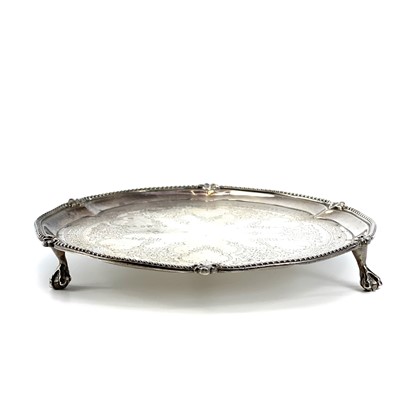 Lot 169 - A Victorian silver circular card tray by...