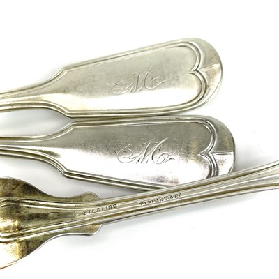 Lot 45 - A set of three American sterling silver fiddle...