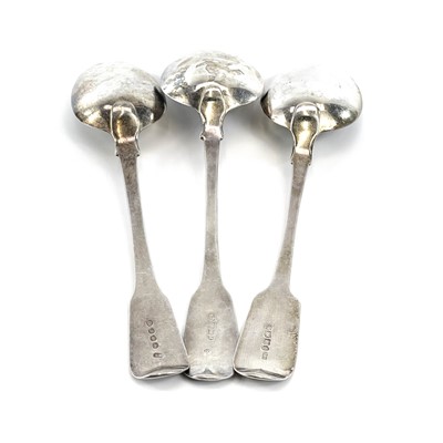 Lot 73 - A George III Exeter silver fiddle pattern...