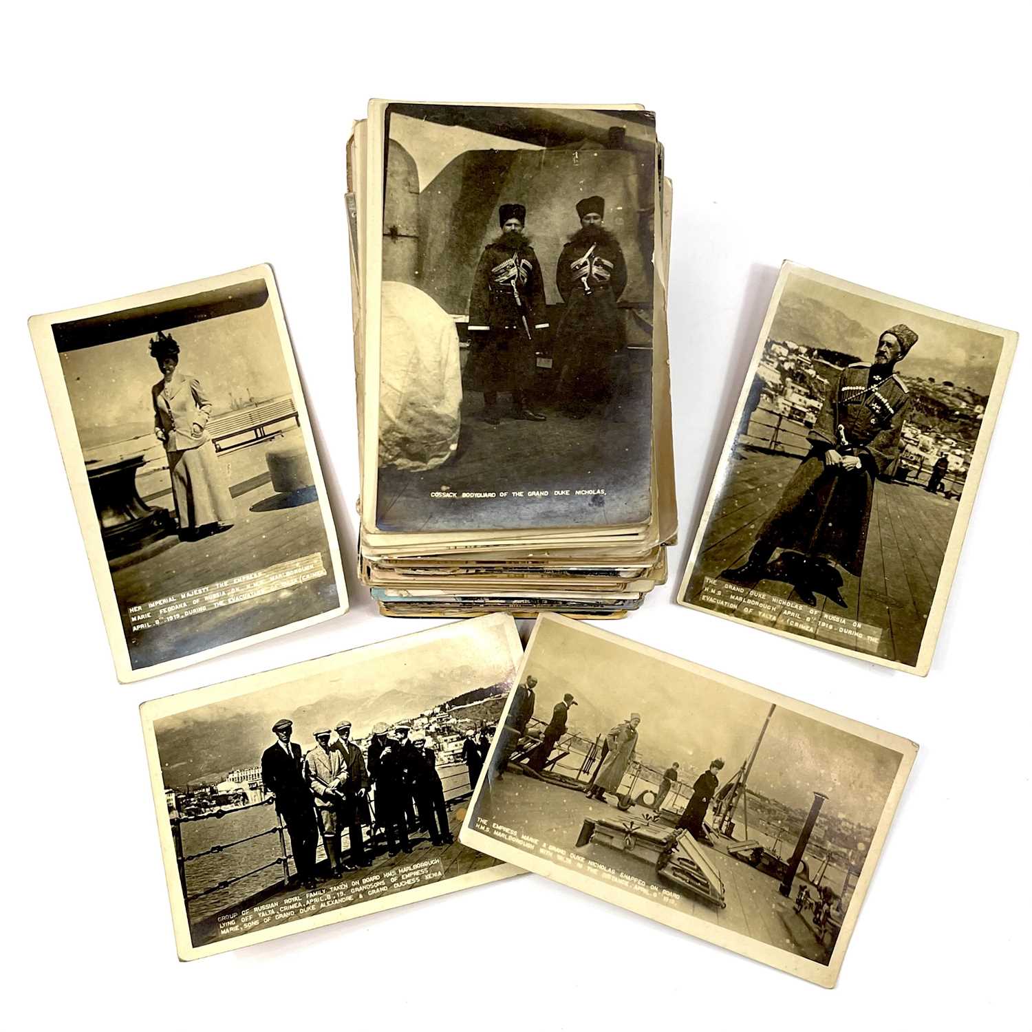 Lot 903 - Postcards - Evacuation of Russian Royal Family from Yalta, 1919.