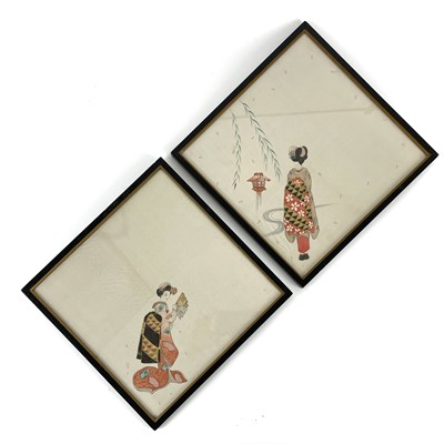 Lot 213 - A pair of 20th century Japanese embroideries on silk.