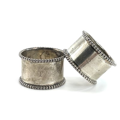 Lot 4 - A pair of Victorian heavy silver napkin rings...