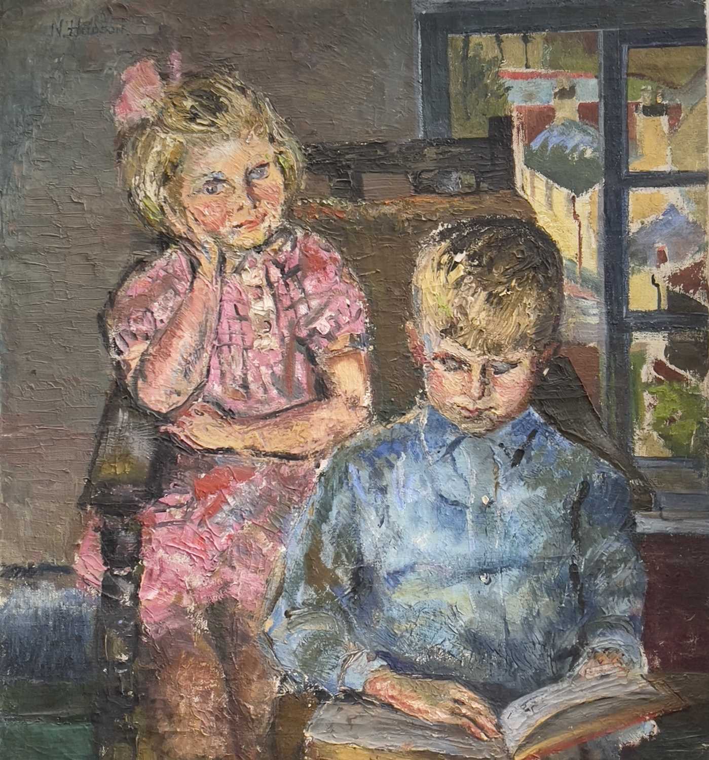 Lot 639 - Anna Hope HUDSON (1869-1957) Two Children...