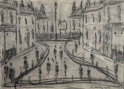 Lot 536 - LOWRY ????? Street Scene Graphite 29 x 39cm