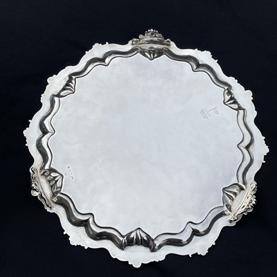 Lot 98 - A George V silver salver by Walker & Hall,...