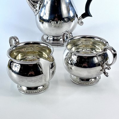 Lot 74 - A modern silver three piece coffee set by...