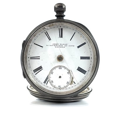 Lot 419 - A Victorian silver engine turned pocket watch,...