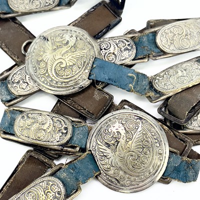 Lot 288 - A Chinese white metal belt, length 95cm,...