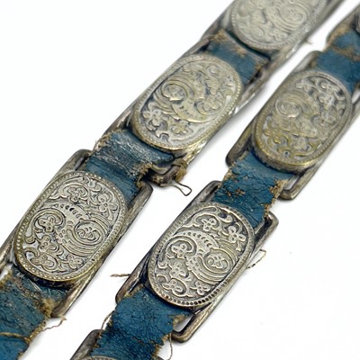 Lot 288 - A Chinese white metal belt, length 95cm,...