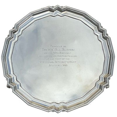 Lot 175 - A George VI Art Deco silver salver by Mappin &...