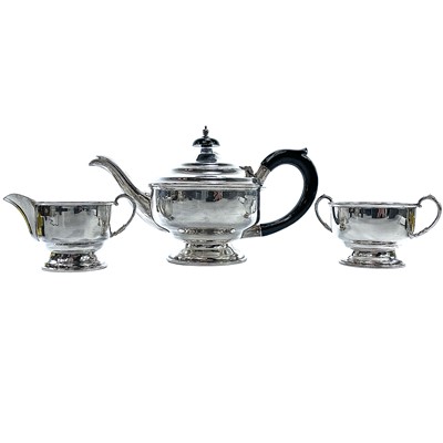 Lot 21 - A George VI silver batchelor tea set by W...