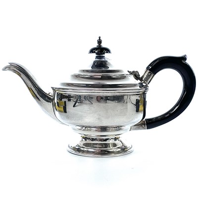 Lot 21 - A George VI silver batchelor tea set by W...