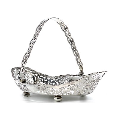 Lot 184 - A Victorian silver swing handled basket by...