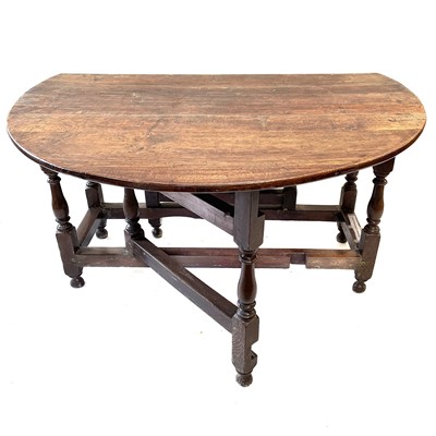 Lot 45 - An oak gateleg dining table, late 17th/early 18th century.