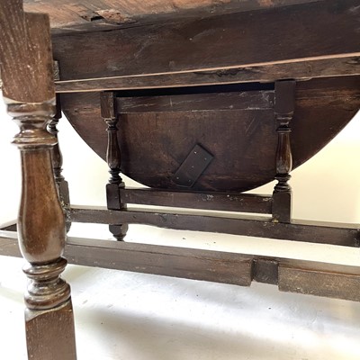 Lot 45 - An oak gateleg dining table, late 17th/early 18th century.