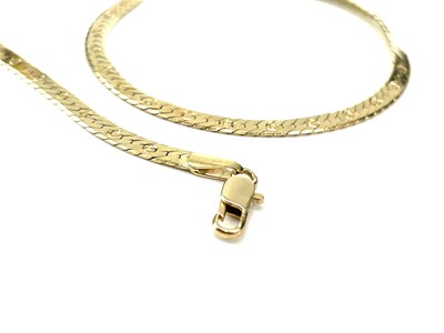 Lot 180 - An 18ct gold snake link necklace, stamped 750,...
