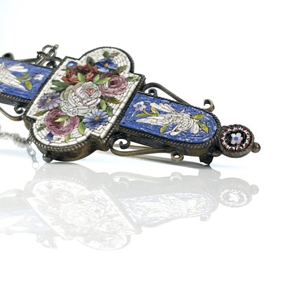 Lot 202 - A 19th century micro mosaic silver mounted...