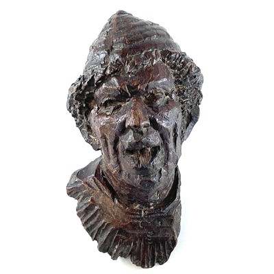 Lot 270 - A Neapolitan carved limewood bust, probably...