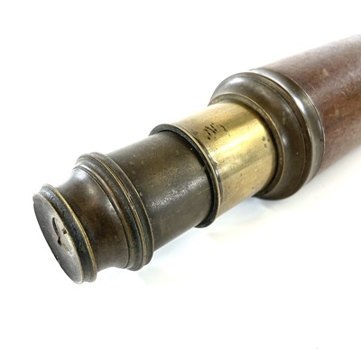 Lot 25 - A late Victorian mahogany bound brass two draw...