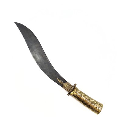 Lot 1020 - An Indian gold damascened steel kukri, early...