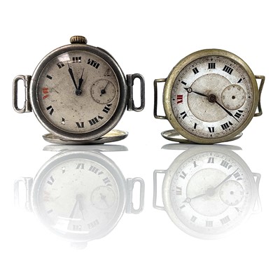 Lot 417 - An early 20th century Rolex silver trench...