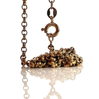 Lot 141 - A 9ct belcher link necklace, length 40.5cm,...