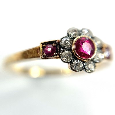 Lot 223 - An early 20th century 18ct diamond and ruby...